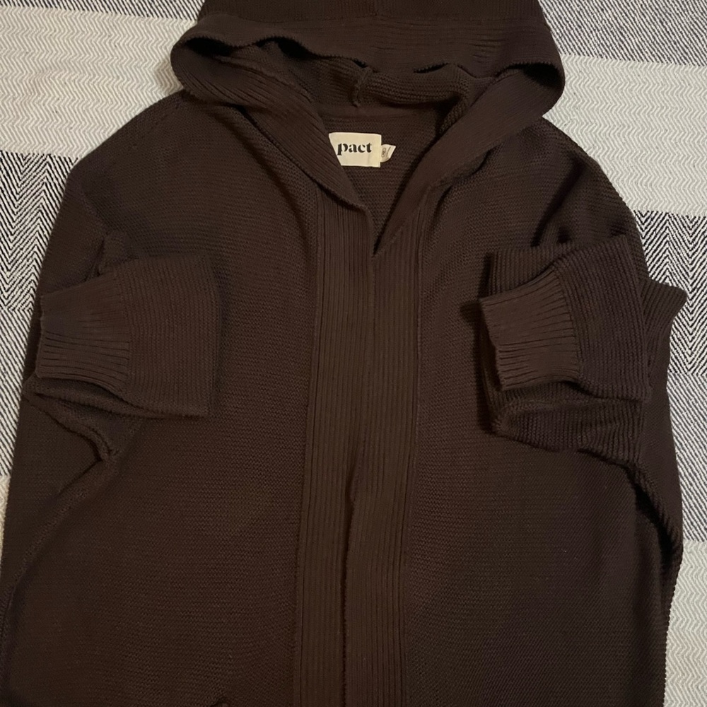 Pact Women's Brown Hooded Cardigan